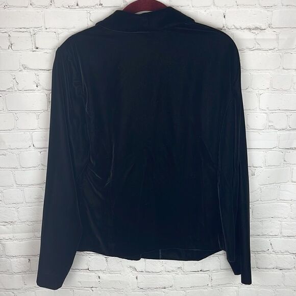 Talbots Black Velvet Blazer Button Up Size 12 - Picture 6 of 6